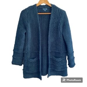 Barefoot Dreams CozyChic Knit Boardwalk Cardigan Size Small Teal